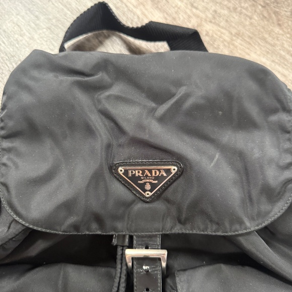 Vintage PRADA Tessuto Large Nylon Vela Backpack Black - Picture 3 of 8